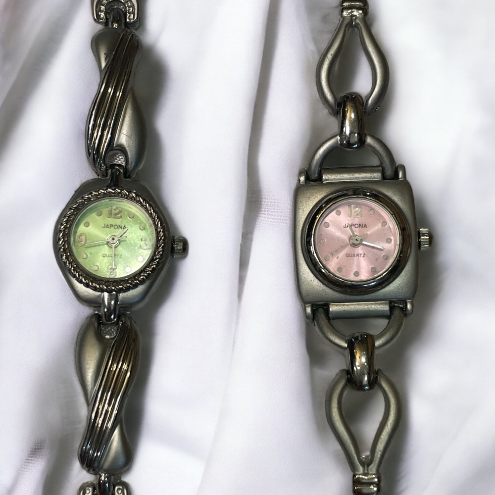 4/$60 Vintage Set of Silver Japona Quartz Watches